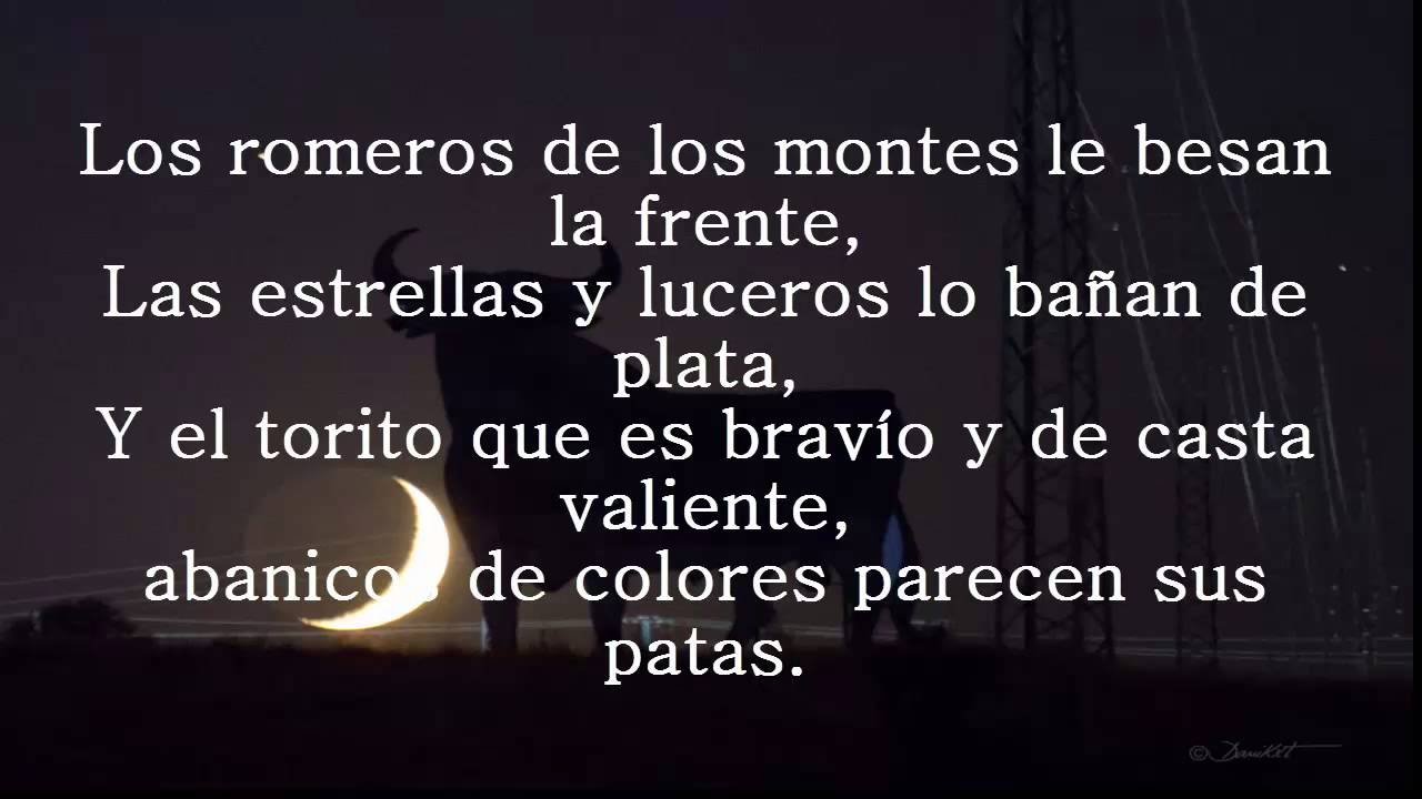 el toro enamorado de la luna letra
