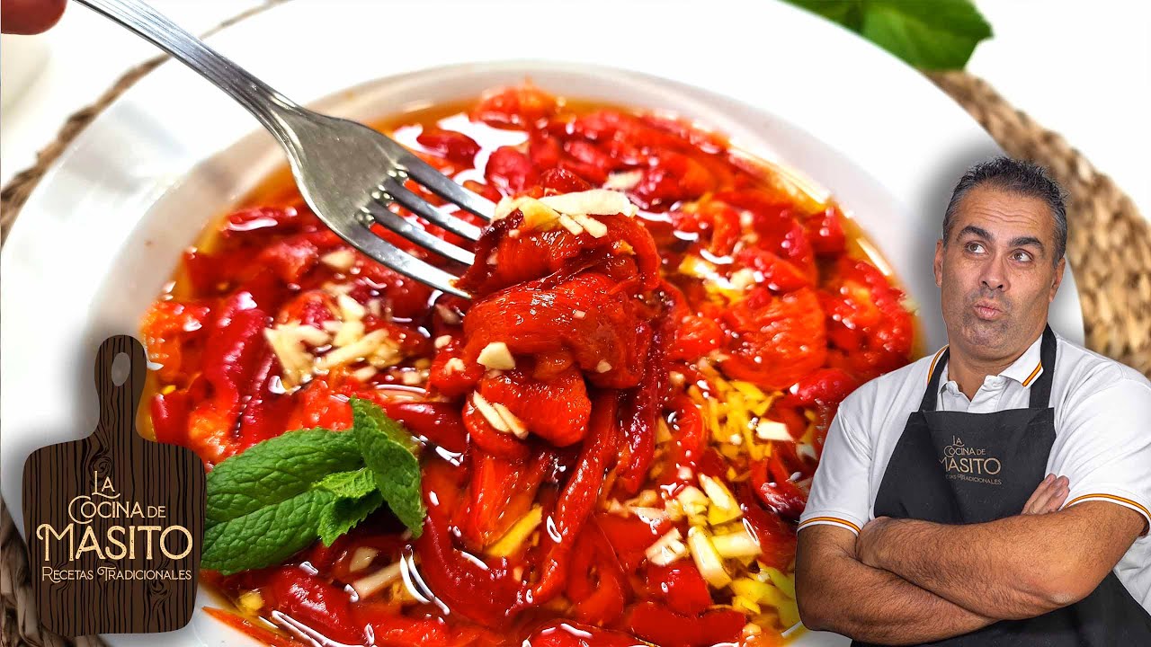 ensalada de pimientos asados y tomate