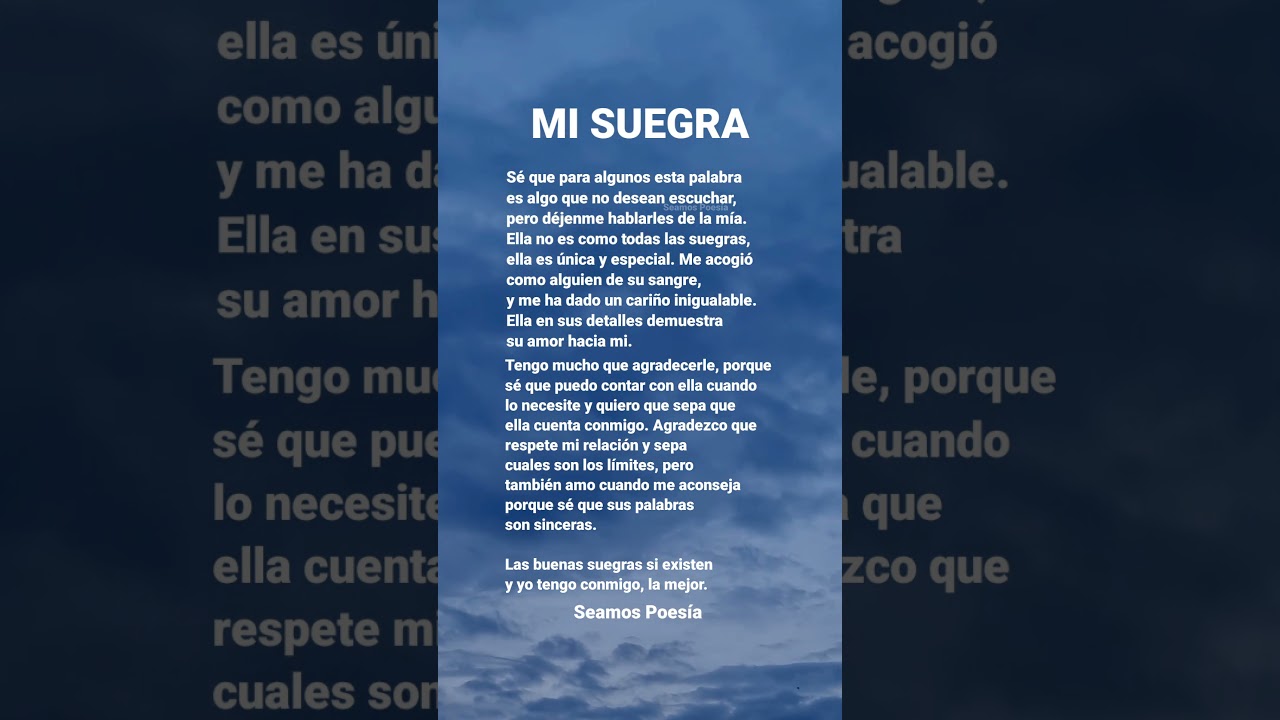 palabras de cariño para mi suegra