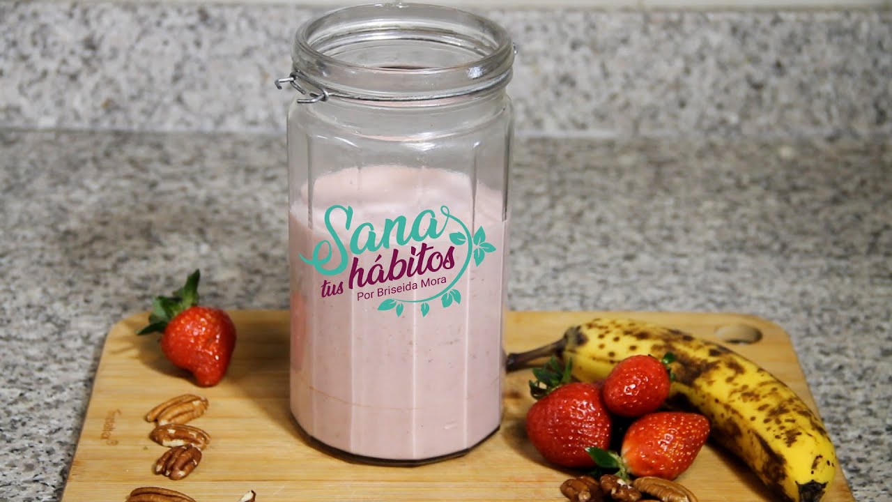 batido de fresa y plátano y yogur