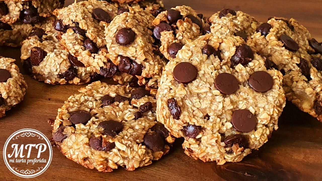 galletas de plátano y chocolate saludable