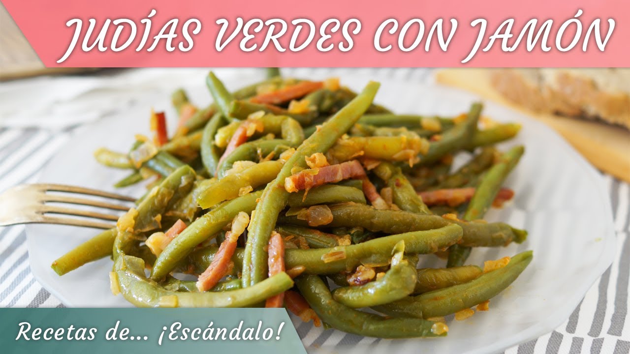 judías verdes con jamón y pimentón