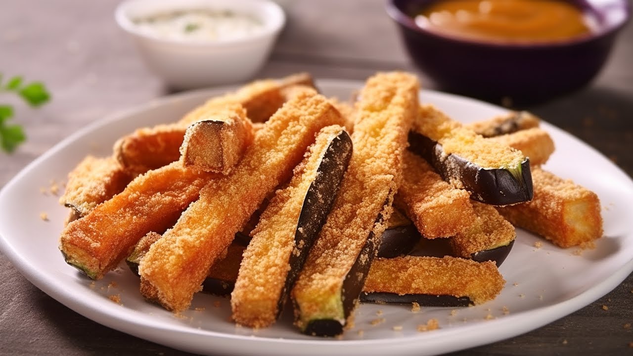 palitos de berenjena en freidora de aire